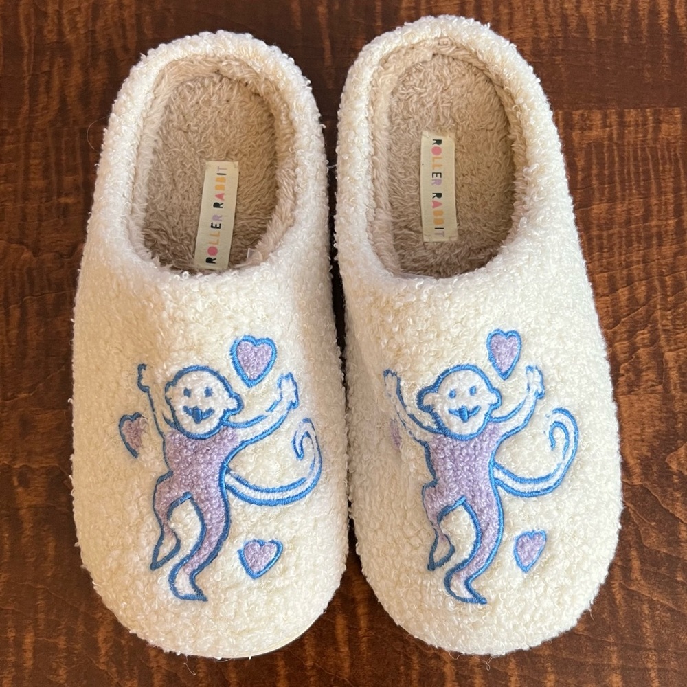 Roller Rabbit Fuzzy Slippers - L